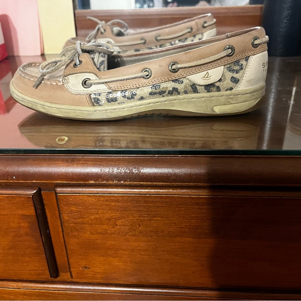 Cheetah sequin Sperry topsiders